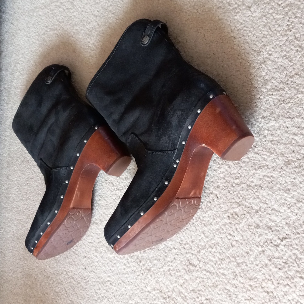 Ugg Suede Wooden Heeled Boots - Picture 6 of 10